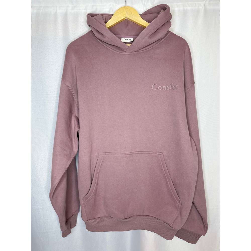 Comfrt Minimalist Dusty Rose Hoodie, MEDIUM Leisure Cozy Casual Grounding